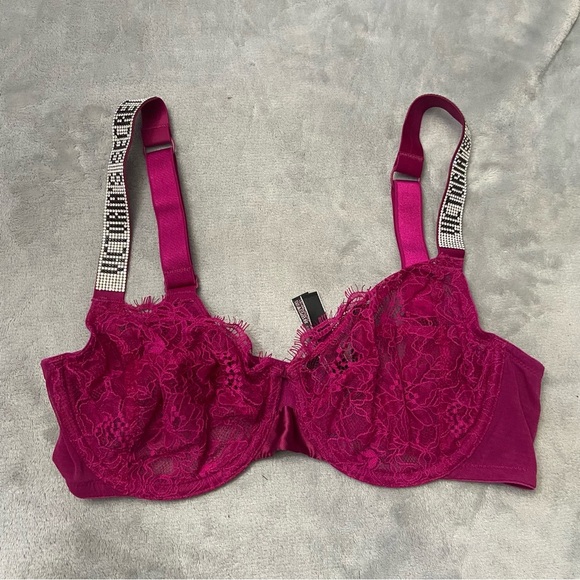 New! Victoria's Secret Very Sexy Unlined Shine Strap Lace Demi Bra 10320 - Picture 2 of 8